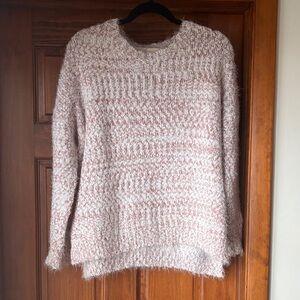 Dreamers Soft Pink and White Knit Sweater